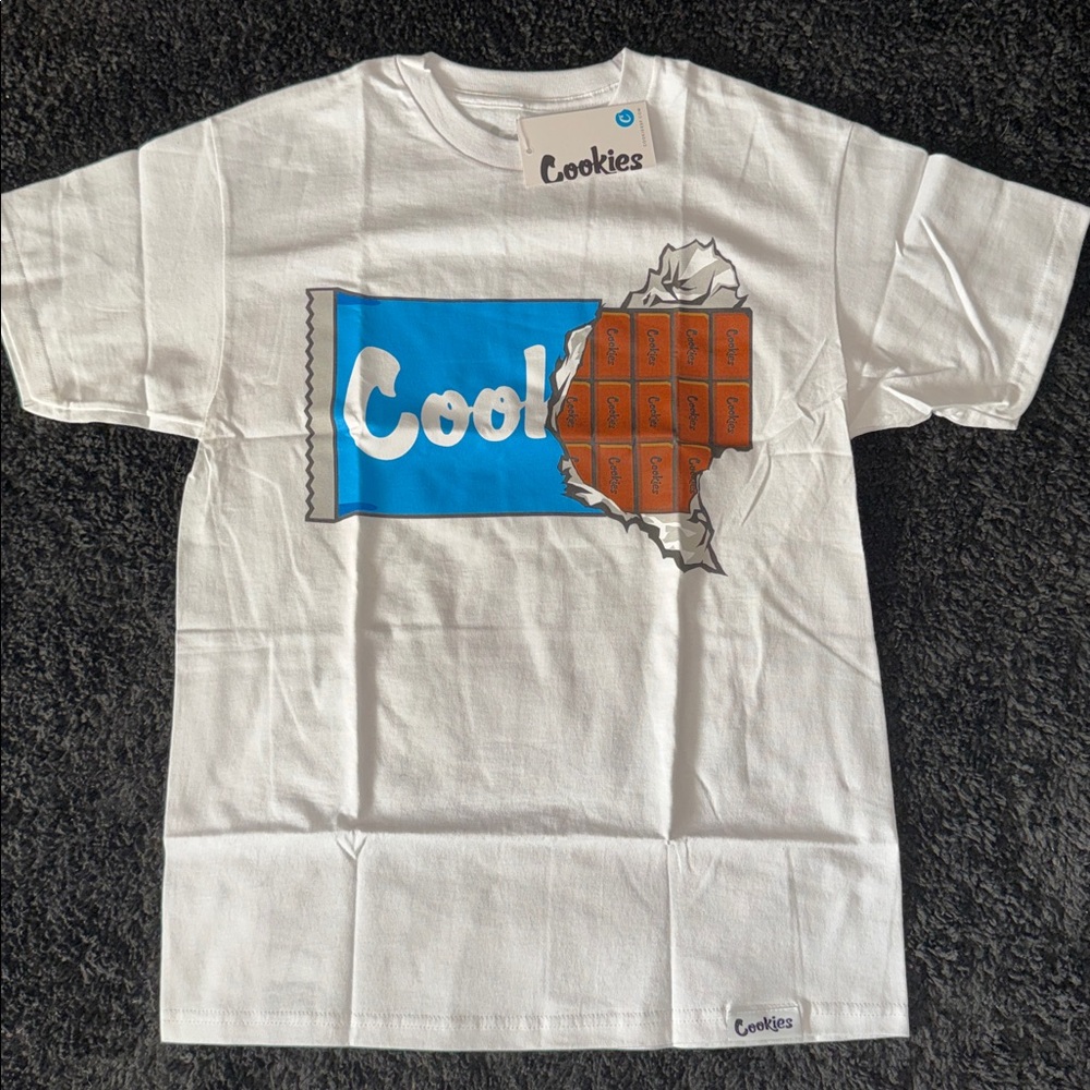 NWT Cookies ‘There's Red Eyes In Every Bite’ Men's White Tee Shirt. Size.M